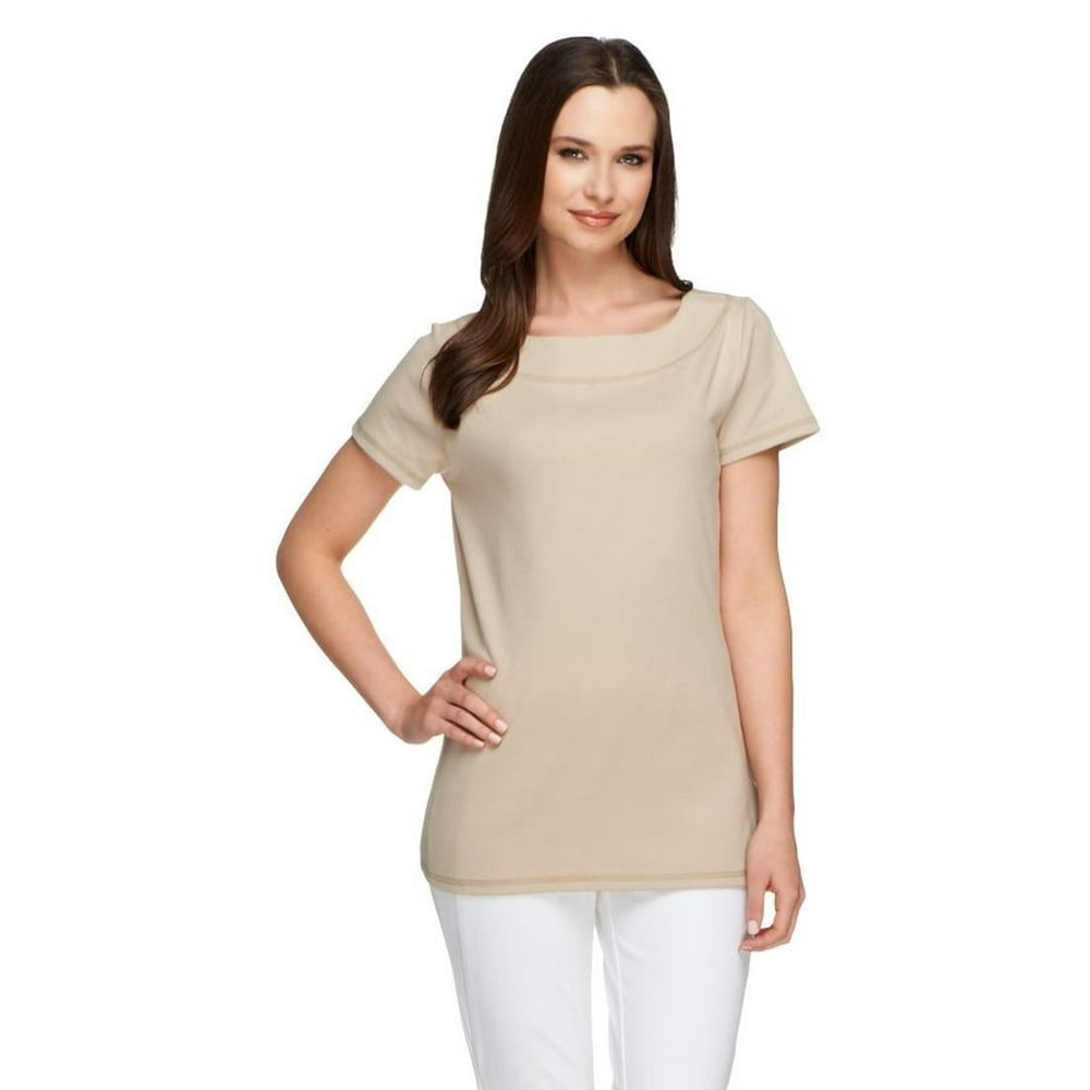 Liz Claiborne - Liz Claiborne NY Essentials Bateau Neck Knit Top A253093 - Walmart.com - Walmart.com