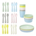 thumbnail image 1 of IKEA Kalas - Juego de vajilla de pl&aacute;stico para ni&ntilde;os, sin BPA, taz&oacute;n, plato, taza y cubiertos, colores pastel, 1 of 5