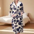 thumbnail image 2 of Women's Fleece Plush Robe Long Warm Plush Bathrobe Loungewear Jacket Printed Comfort Robe, 2 of 5