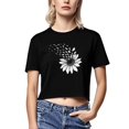 thumbnail image 2 of Busydd Summer Tops for Women Trendy Comfortable Cotton Tshirts for Women Casual Round Neck Graphic Tees for Women Lightweight Crop Tops for Women XS, 2 of 5