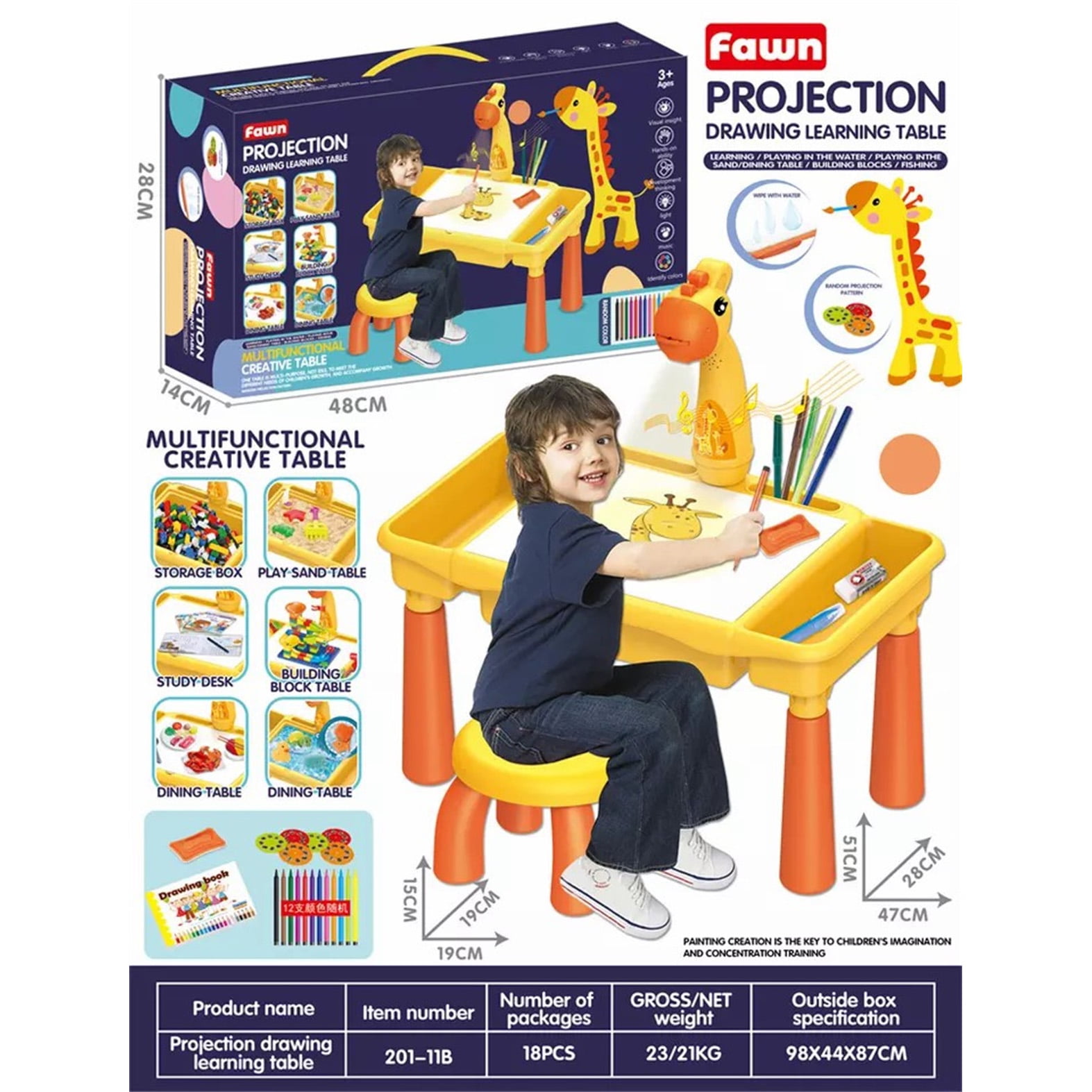Projector Drawing Desk Multifunctional Educational Three Modes