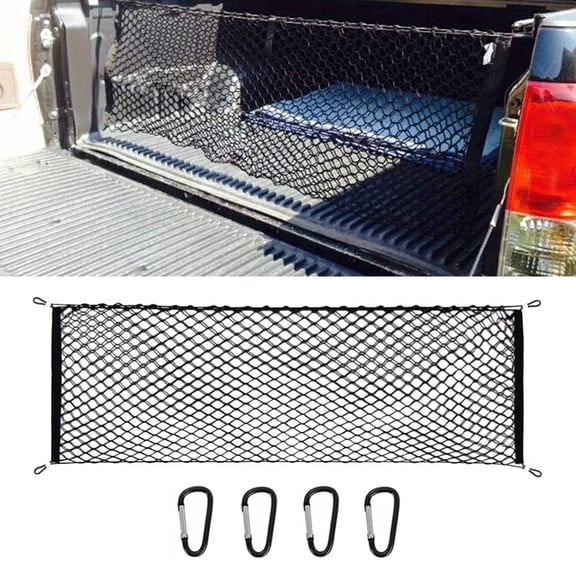 Youersen Truck Bed Cargo Net, Adjustable Divider for Pickup Truck Bed Organization, Heavy Duty, Black