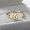 thumbnail image 5 of Womens Adjustable Butterfly Ring Open Copper Ring in Gold Tone or Silver Tone Electroplated Popular Butterfly Element Perfect Gift for Her, 5 of 7