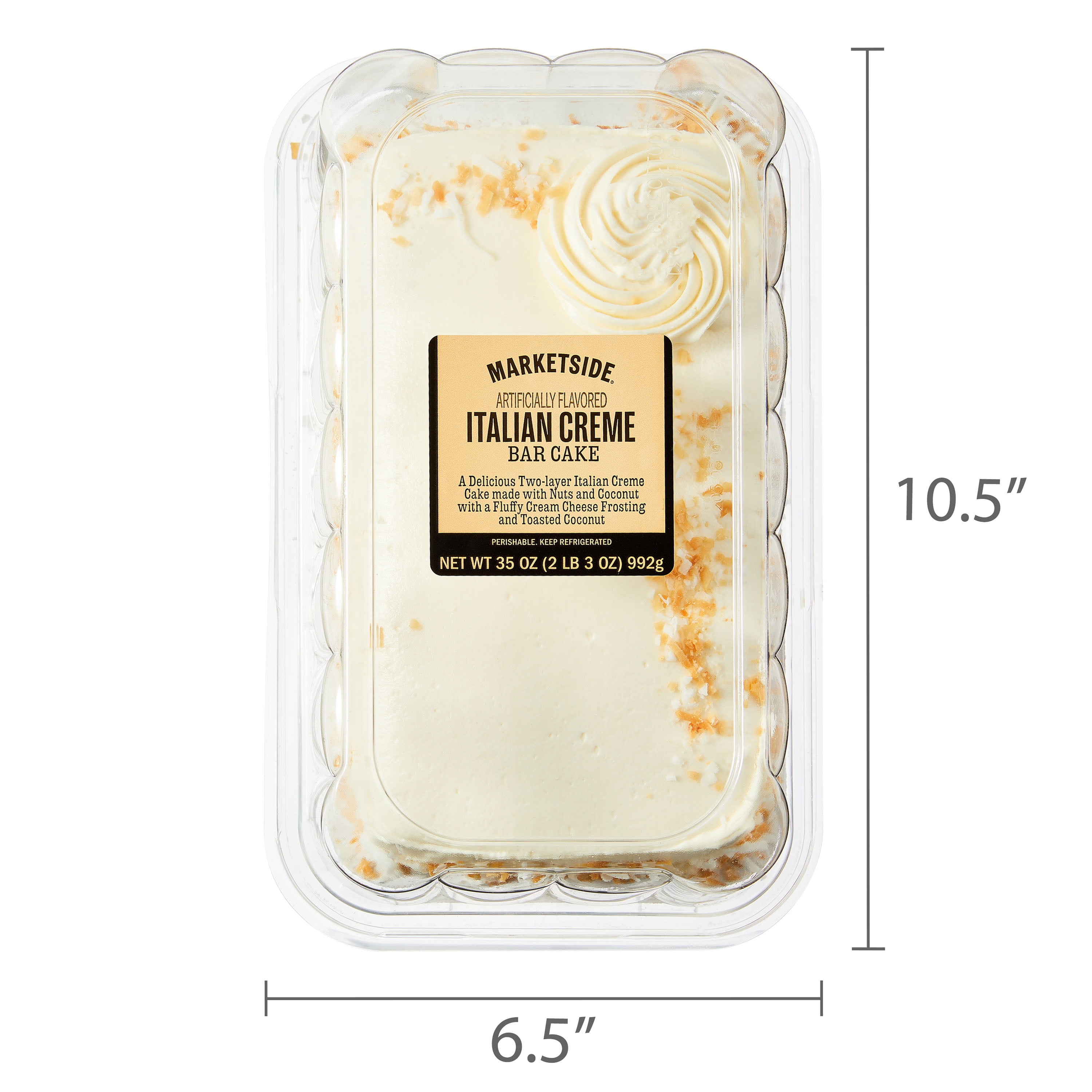 Marketside Italian Creme Cake, 35 oz Refrigerated with nuts