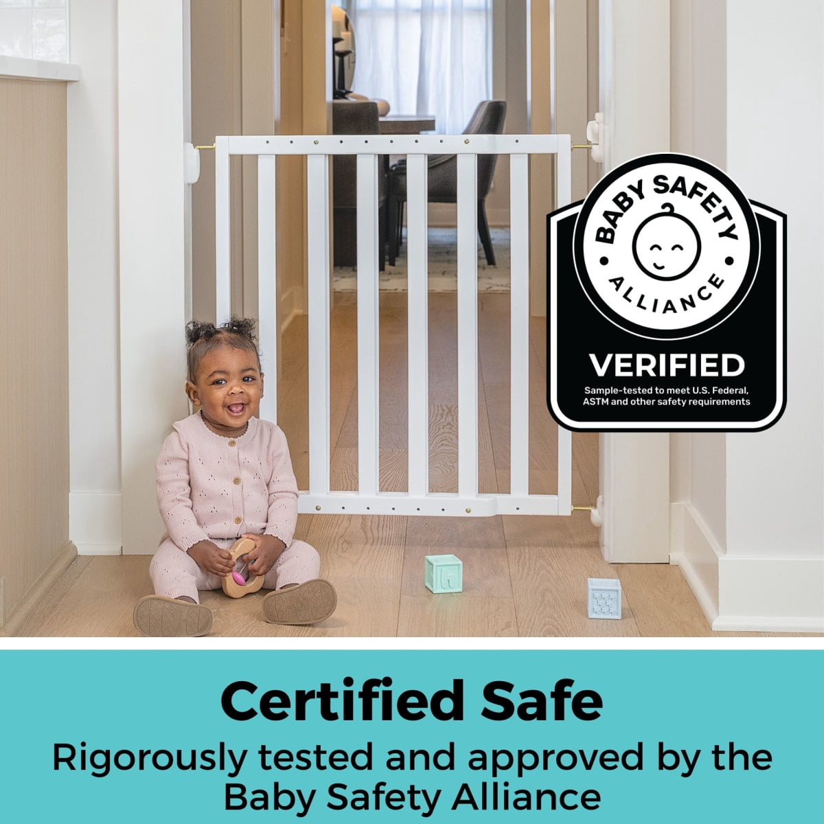 Toddleroo by North States LuxeCraft Wooden Baby Gate, White