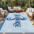 thumbnail image 2 of Navy Blue Seahorse Outdoor Rug for Patio/Deck/Porch, Non-Slip Large Area Rug 4 x 6 Ft, Summer Coastal Bubbles Ocean Waves Indoor Outdoor Rugs Washable Area Rugs, Reversible Camping Rug Carpet Runner, 2 of 8