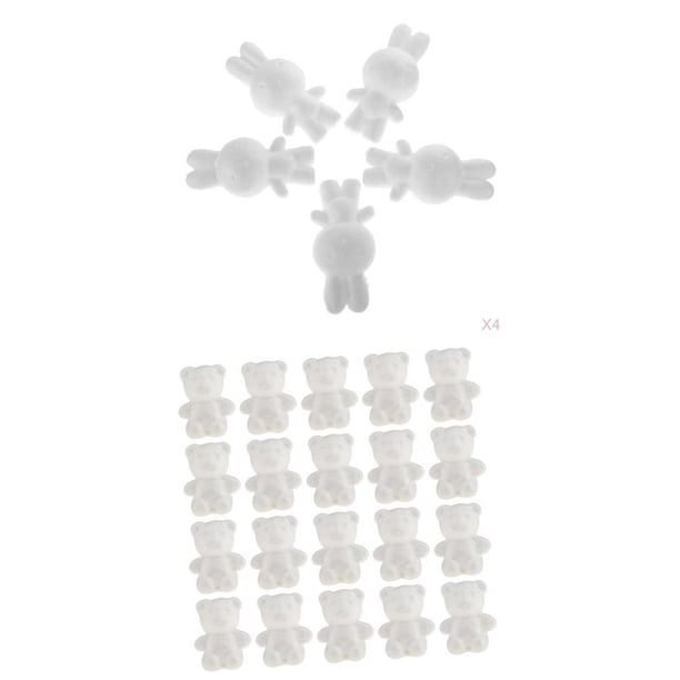 40x Poliestireno Espuma de Espuma de Poliestireno Oso Conejo Flor Peluche Regalos de Cumpleaños Artesanía