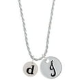thumbnail image 1 of Delight Jewelry Silvertone Disc 1/2'' Initial - d - Silvertone Script Initial Disc - J - Charm Necklace, 20"+3", 1 of 4