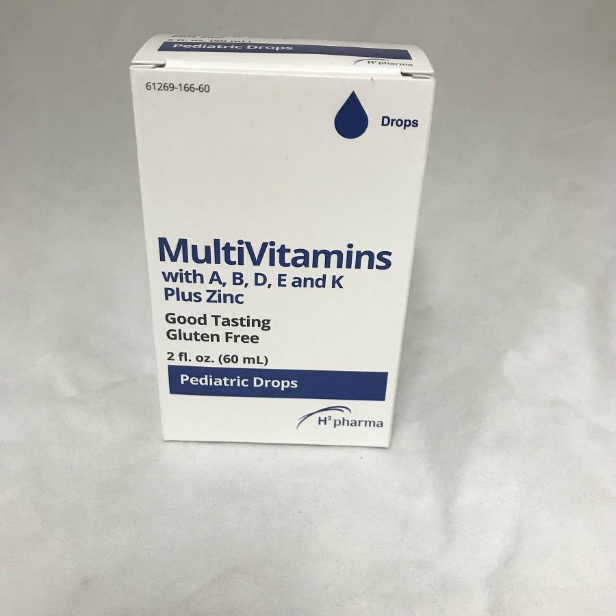 H2 Pharma Pediatric Multivitamin ABDEK's Plus Zinc Drops, 60 ml