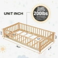 Twin Floor Bed Frame for Toddler, Montessori Floor Bed with Fence and