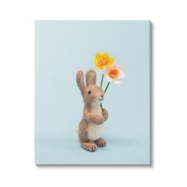 Stupell Industries Spring Bunny Floral Daffodils Holiday Photography Gallery Wrapped Canvas Print Wall Art