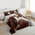 thumbnail image 3 of Homewish Retro Rustic Cowhide Bedding Comforter Set,Western Cowboy Twin Comforter Sets,Brown Cattle Hide Bedding Set For Men Women,Luxury Bedroom Decor Reversible,2-Piece, 3 of 8