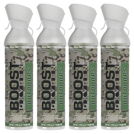 (4 pack) Boost Oxygen Portable Canned Oxygen, Natural Camo, 10L