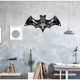 thumbnail image 4 of Craftnamesign Floral Bat Metal Sign with LED Light, Halloween Bat Sign Home Decor, 4 of 5