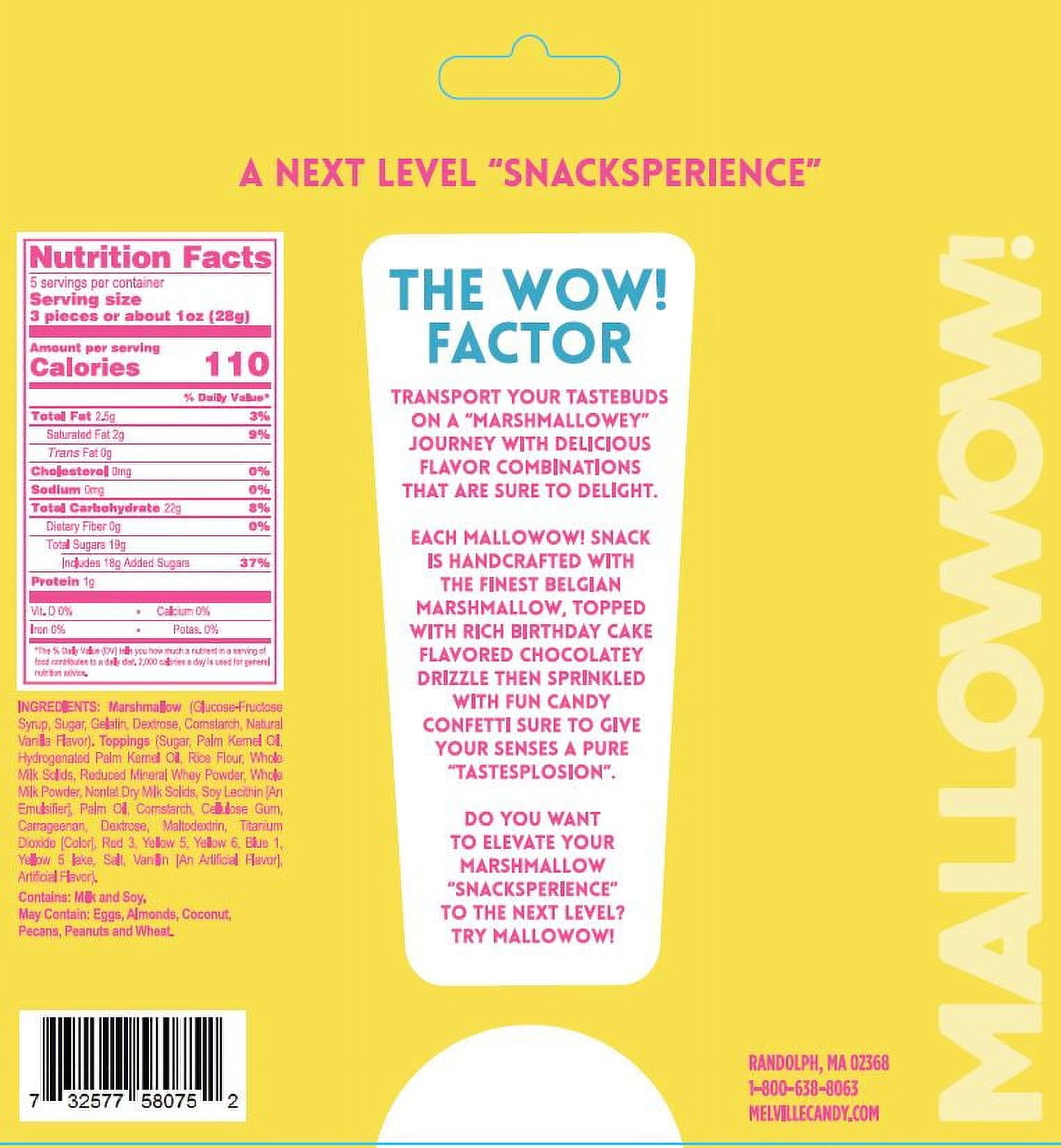 (4 pack) MALLOWOW! Cake Walk Marshmallows, Snacking Treat, 4.8 Ounce. Packaged in a resealable bag