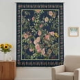 thumbnail image 2 of Black Flowers Sheer Curtains 54 Inches Long, Spring Floral Elegant Pastoral Vintage Light Filering Curtains, Breathable Simi Curtain Privacy Drapes for Kitchen Bathroom Small Window Treatment, 2 of 9