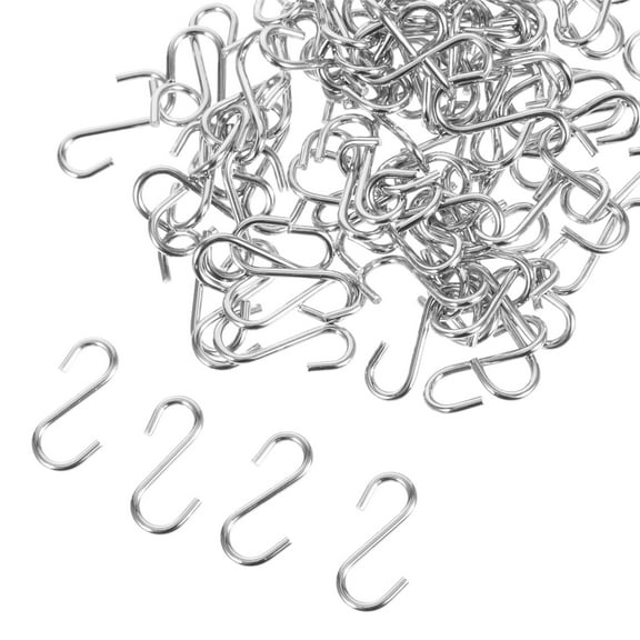 MLINS  100 PCS Picture Hanging Wire Shaped Hooks Mini Silver S-shaped Jewelry