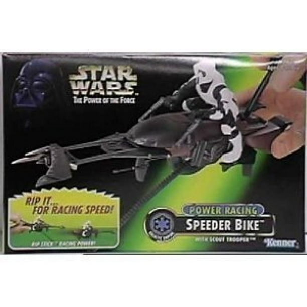star wars the power of the force speeder bike with scout trooper