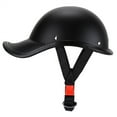 thumbnail image 1 of Medio casco retro de motocicleta con correa de barbilla de nailon ajustable Casco redondo Casco de coche eléctrico, 1 of 5