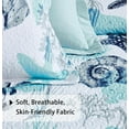 thumbnail image 6 of 3 Piece Coastal Quilt Sets King Size Nautical Reversible Lightweight Bedspread Coverlet with 2 Shams Blue Starfish Conch Beach Microfiber Bedding Quilt Set for All Season, 106''x96'', 6 of 14