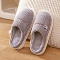 thumbnail image 4 of Zapatillas de algodón para mujer de otoño e invierno, para el hogar, para parejas, para interiores y exteriores, cálidas, con suela gruesa, para hombres, 4 of 7