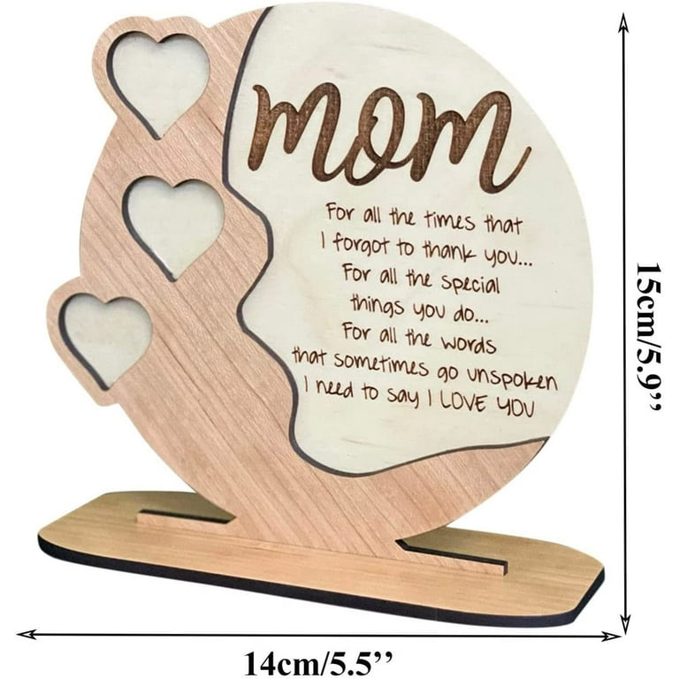 Mom's Best Gifts Mother's Day Birthday Gifts from Daughter Son Handmade  Heart Wooden Plaque Personalized Mother's Day Decoration 