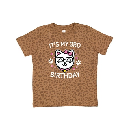 

Inktastic Its My 3rd Birthday with Cat in Glasses Gift Toddler Toddler Girl T-Shirt