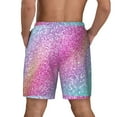 thumbnail image 4 of Balery Fun Rainbow Pink Mens Swim Trunks Swim Shorts for Men Quick Dry Inseam Beach Shorts with Compression Liner Pocket-Small, 4 of 9