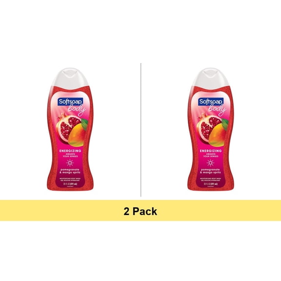 Softsoap Moisturizing Body Wash, Juicy Pomegranate and Mango, All Skin Types, 20 fl oz - 2 Pack
