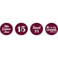 thumbnail image 2 of Darling Souvenir Quinceanera 15 Birthday Stickers for chocolate Candy Labels 190 Pcs-Burgundy, 2 of 2