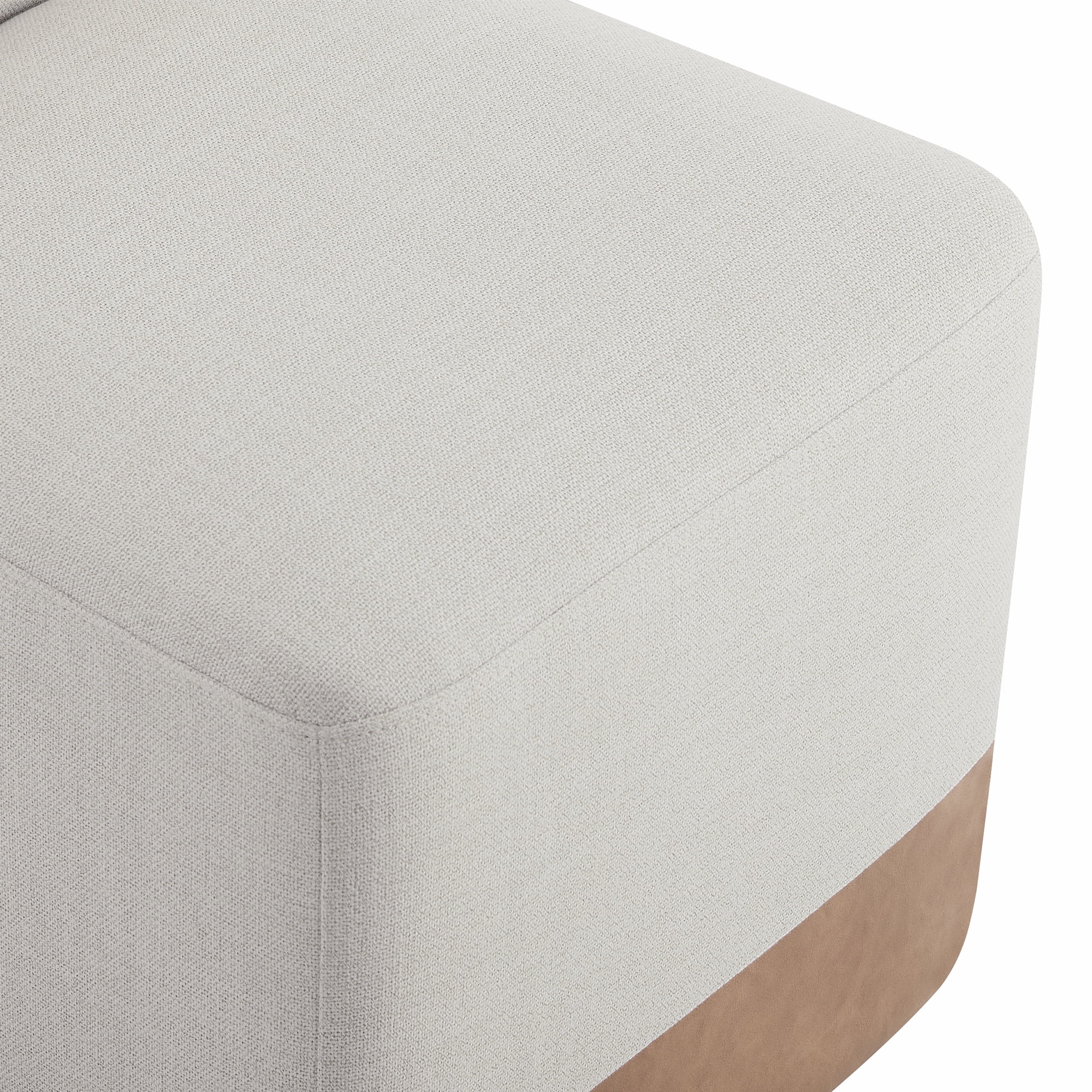 Spruce & Spring Upholstered Dining Chairs with Hidden Casters Set of 2, Linen & Cognac Brown