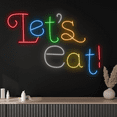thumbnail image 2 of Glowneon Colorful Let's Eat Neon Sign, Restaurant Fastfood Decor, 2 of 4