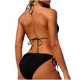 thumbnail image 4 of Women Two Piece String Bikini Set Floral Print Halter Side Tie Triangle Thong Swimsuits Bathing Suit, 4 of 4
