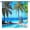 Multi 12, variant on Beach Scene Curtains, Tropical Coastal Hawaiian Palm Trees Summer Ocean Landscape Pattern Waterproof Grommet Window Drapes for Bedroom Living Room Closet Cafe Laundry Room 2 Panels W52 x L84