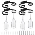 thumbnail image 1 of Wenqik Soporte de Metal Montado en Pared para Copas de Vino, Negro, 17 cm, 1 of 6