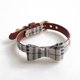 thumbnail image 3 of Juego de correa y collar para perros pequeños de cuero, pajarita a cuadros y pañuelo, lindo collar para perros, collares ajustables para mascotas con correa para caminar para perros pequeños, cachorr, 3 of 5
