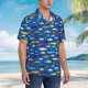 thumbnail image 3 of Fotbe Submarines And Whales Camisa Hawaiana para Hombre Unisex – Camisa Casual de Verano con Botones de Manga Corta de Algodón y Lino,XX-Large, 3 of 7