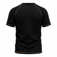 thumbnail image 4 of Men's Short Sleeve T-ShirtWaffle Henley , Contrast Stitching Raglan Sleeve Breathable Summer Casual Top,Black,S, 4 of 7