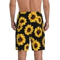 thumbnail image 3 of Kdxio Sunflower Print Mens Sleep Shorts Bottoms Soft Comfy Pajama Wear Pants with Drawstring Pockets, 3 of 7