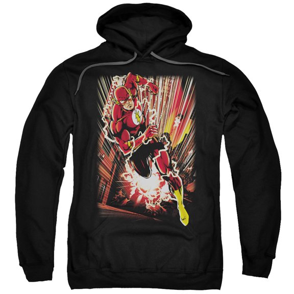 JLA Justice League Street Speed Adult Pullover Hoodie Sweatshirt Black