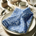 thumbnail image 3 of Vargottam Blue FloralDesign Cotton Muslin Napkins - Set of 12, 20-Inch, Luxurious Soft Cloth Napkins for Dining & Events, Absorbent, Decore & Tableware, 3 of 7