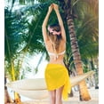thumbnail image 2 of HAPPY BAY Sarongs Coverups Women's Beachwear Summer Swimsuit Short Beach Wraps Skirt Swimwear Bikini Cover-ups Swim Cover up Bottom One Size Corn, Solid, 2 of 5