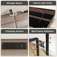 thumbnail image 6 of King/Cal King Size Upholstered Headboard, Adjustable Head Boards with LED Light & Charging Station, Bed Headboard Only, Attach Frame, Ideal for Bedroom, Dorm, Guest Room, Beige, 6 of 18