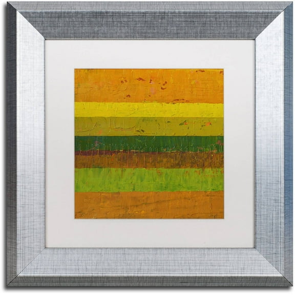 Trademark Fine Art "Purple Line" Canvas Art by Michelle Calkins, White Matte, Silver Frame