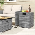 thumbnail image 4 of Costway Housse de Table pour Réservoir de Propane, Boîte de Rangement Carrée de 16 Pouces en Rotin PE pour Réservoir de Gaz avec Couvercle Rabattable Gris Mixte, 4 of 10