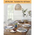 thumbnail image 5 of 13 Inch Round Placemats Set of 4, Thanksgiving Fall Non Slip Heat Insulation PP Table Mats, Eucalyptus Blue White Harvest Pumpkin Washable Place Mats for Kitchen Dining Party Table Decor, 5 of 7