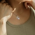 Beautlace 925 Sterling Silver Heart Rose Necklace,Butterfly Flower Cute