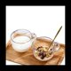 thumbnail image 4 of Tazas de Café con Asa, Vasos de Vidrio con Tapas de Bambú y Cucharas de Flor de , Vasos Transparentes para Té, Cereales, Yogur, 4 of 8