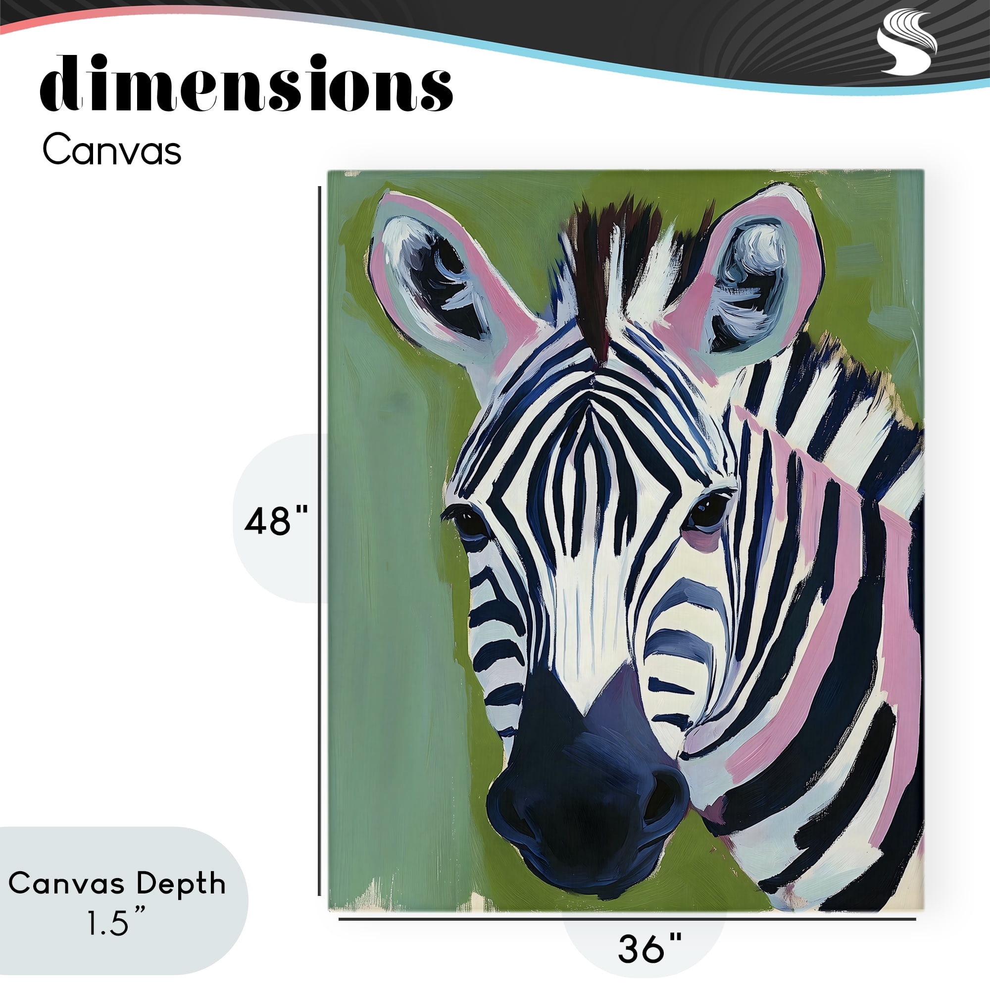 Stupell Industries Funky Zebra over Green Canvas Wall Art, design by The Prints Vibe
