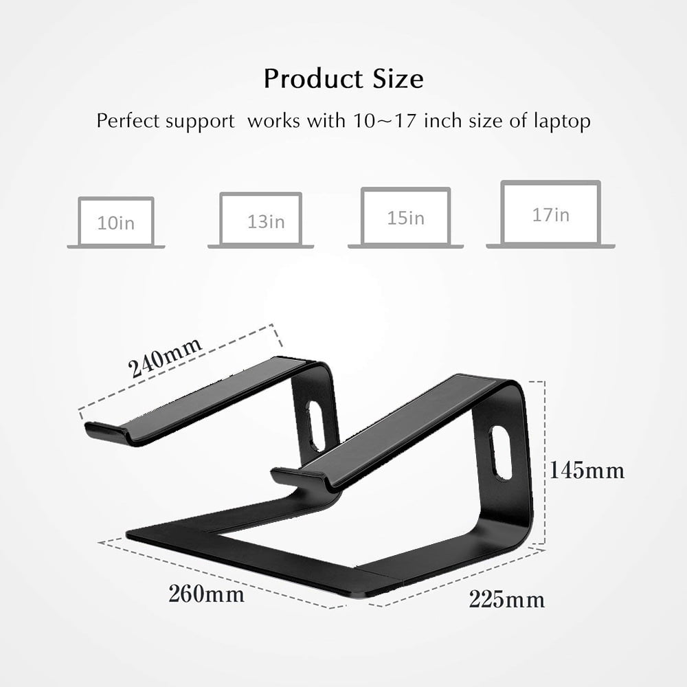MeterMall Funny for Aluminum Alloy Notebook Bracket Raise Computer Desktop Metal Base Heat Dissipation Anti-Skid Stand Silver 
